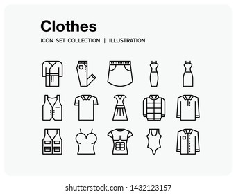 Clothes
Icons Set. UI Pixel Perfect Well-crafted Vector Thin Line Icons. The illustrations are a vector.
