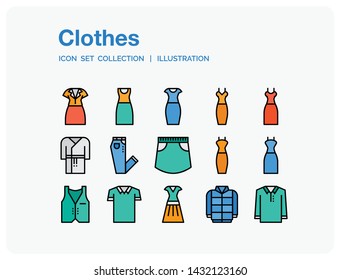 Clothes
Icons Set. UI Pixel Perfect Well-crafted Vector Thin Line Icons. The illustrations are a vector.
