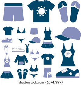 clothes icons set, vector