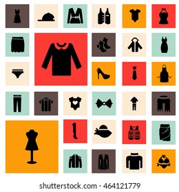 Clothes Icons Set. Vector icons