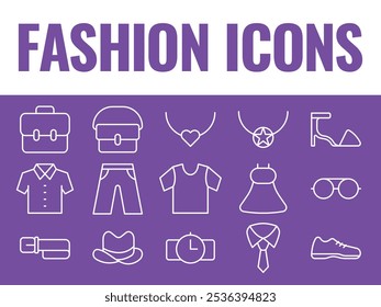Clothes Icons set vector. Fashion icons vector. fashion clothing icons