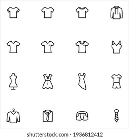 Clothes icons set vector graphic illustration