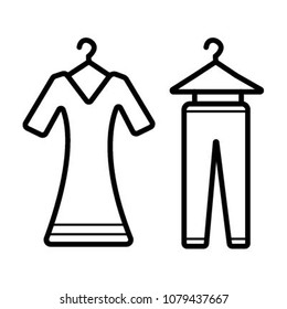 Clothes icons, thin line style