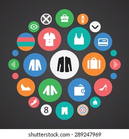 clothes icons universal set for web and mobile