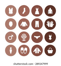clothes icons universal set for web and mobile