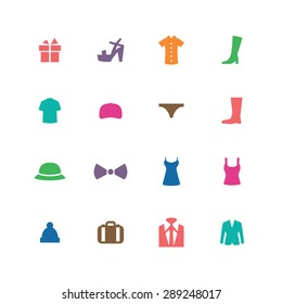 clothes icons universal set for web and mobile