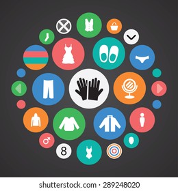 clothes icons universal set for web and mobile