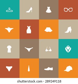 clothes icons universal set for web and mobile