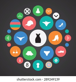 clothes icons universal set for web and mobile