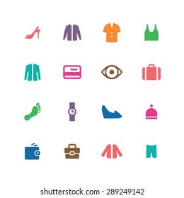 clothes icons universal set for web and mobile