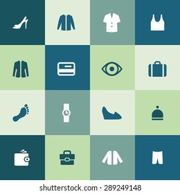 clothes icons universal set for web and mobile