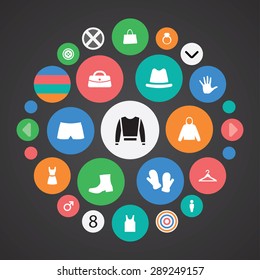 clothes icons universal set for web and mobile