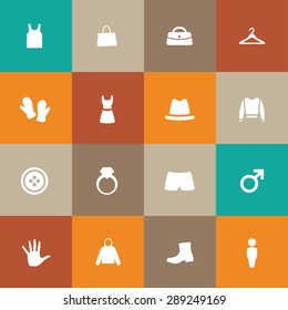 clothes icons universal set for web and mobile