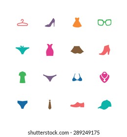 clothes icons universal set for web and mobile