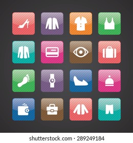 clothes icons universal set for web and mobile
