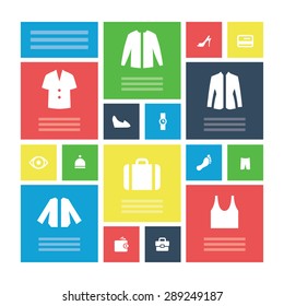 clothes icons universal set for web and mobile