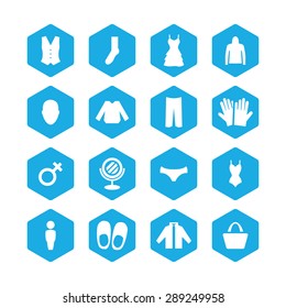 clothes icons universal set for web and mobile