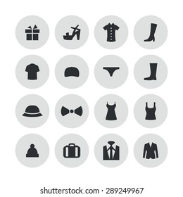 clothes icons universal set for web and mobile