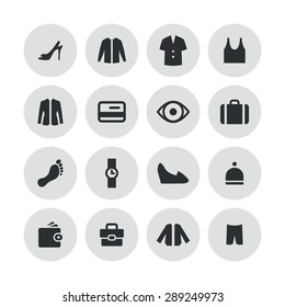 clothes icons universal set for web and mobile