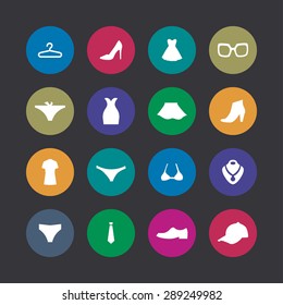 clothes icons universal set for web and mobile
