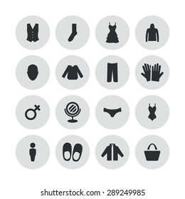 clothes icons universal set for web and mobile