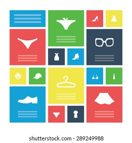 clothes icons universal set for web and mobile