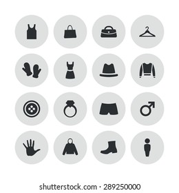 clothes icons universal set for web and mobile