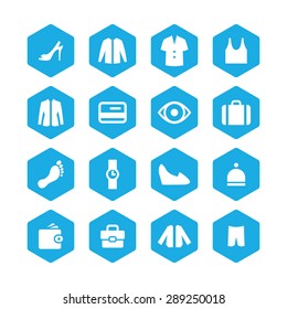 clothes icons universal set for web and mobile
