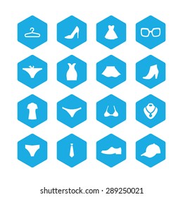 clothes icons universal set for web and mobile