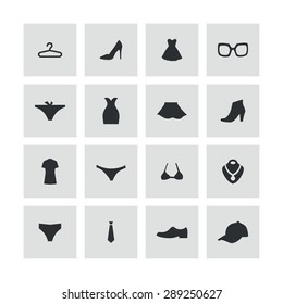 clothes icons universal set for web and mobile