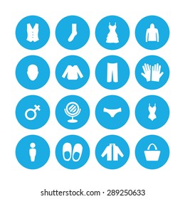 clothes icons universal set for web and mobile
