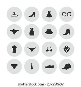 clothes icons universal set for web and mobile