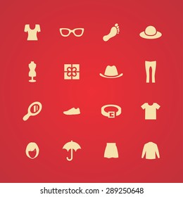 clothes icons universal set for web and mobile