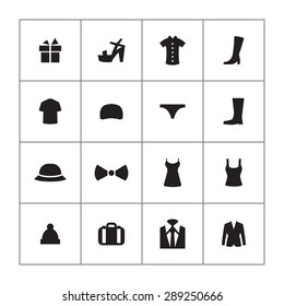clothes icons universal set for web and mobile