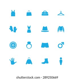 clothes icons universal set for web and mobile