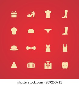 clothes icons universal set for web and mobile