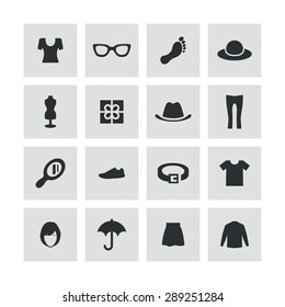 clothes icons universal set for web and mobile