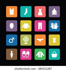 clothes icons universal set for web and mobile