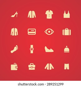 clothes icons universal set for web and mobile