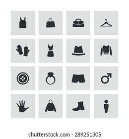 clothes icons universal set for web and mobile