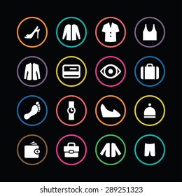 clothes icons universal set for web and mobile