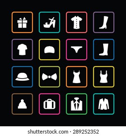 clothes icons universal set for web and mobile