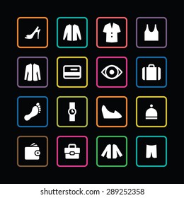 clothes icons universal set for web and mobile