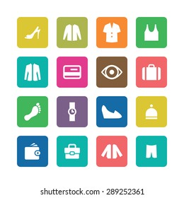 clothes icons universal set for web and mobile