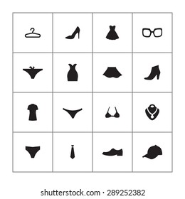 clothes icons universal set for web and mobile