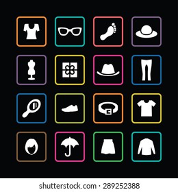 clothes icons universal set for web and mobile