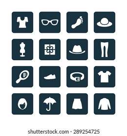 clothes icons universal set for web and mobile