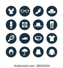 clothes icons universal set for web and mobile