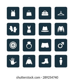 clothes icons universal set for web and mobile