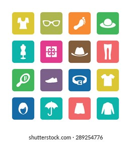 clothes icons universal set for web and mobile